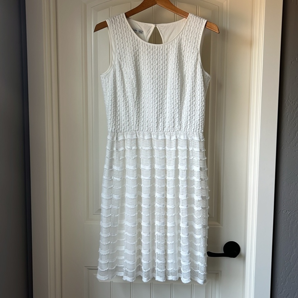 Maggie London white crocheted dress